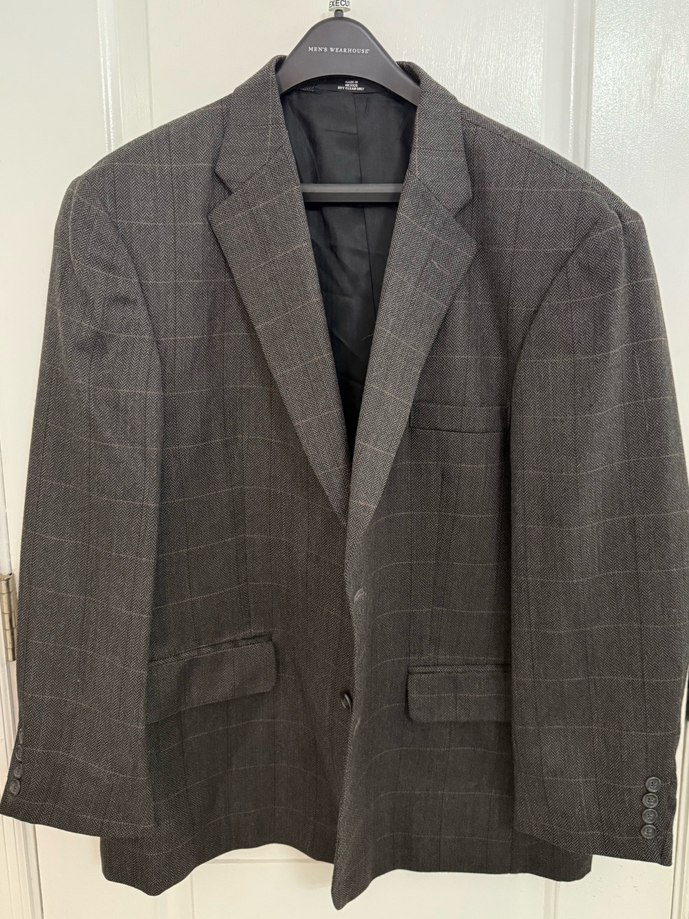 Haggar Charcoal Gray Windowpane Sport Coat